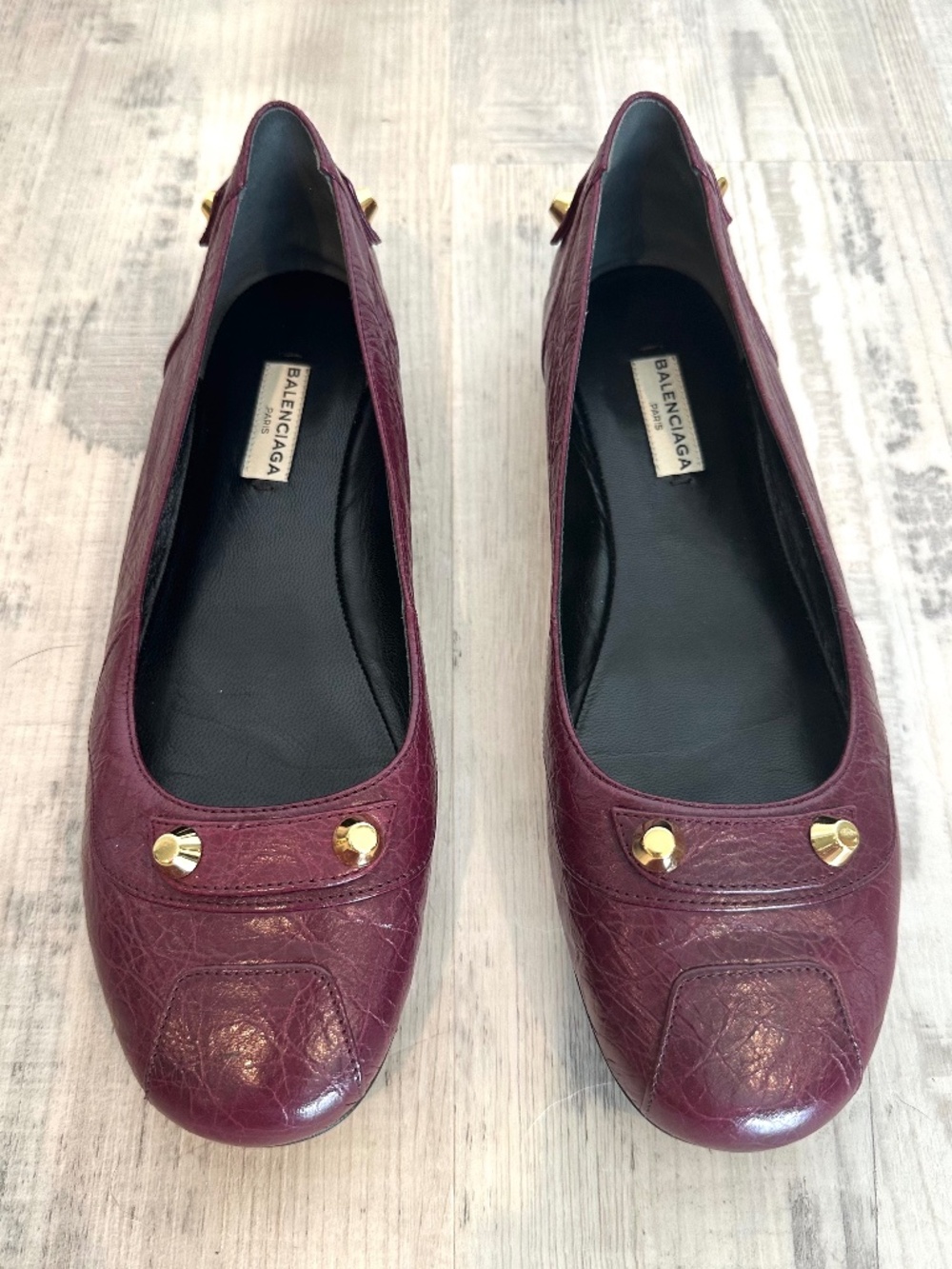Balenciaga Arena Studded Ballet Flat, 38.5